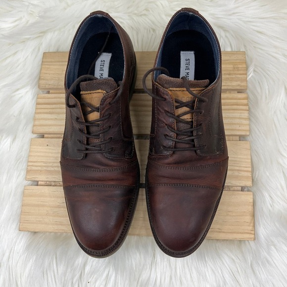 Steve Madden Pine Limited Edition Original Brown Leather Cap Toe Oxfords Size 9 - Picture 3 of 7